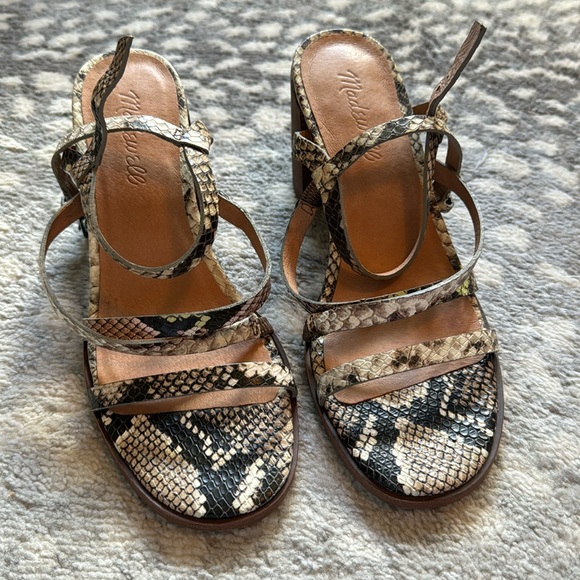 MADEWELL THE EDIE SNAKE EMBOSSED LEATHER SIZE 7 - Picture 1 of 4